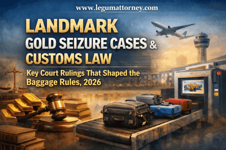 Landmark Gold Seizure cases and Customs in India best customs advocate- Legum Attorney -Chambers of Ashish Panday