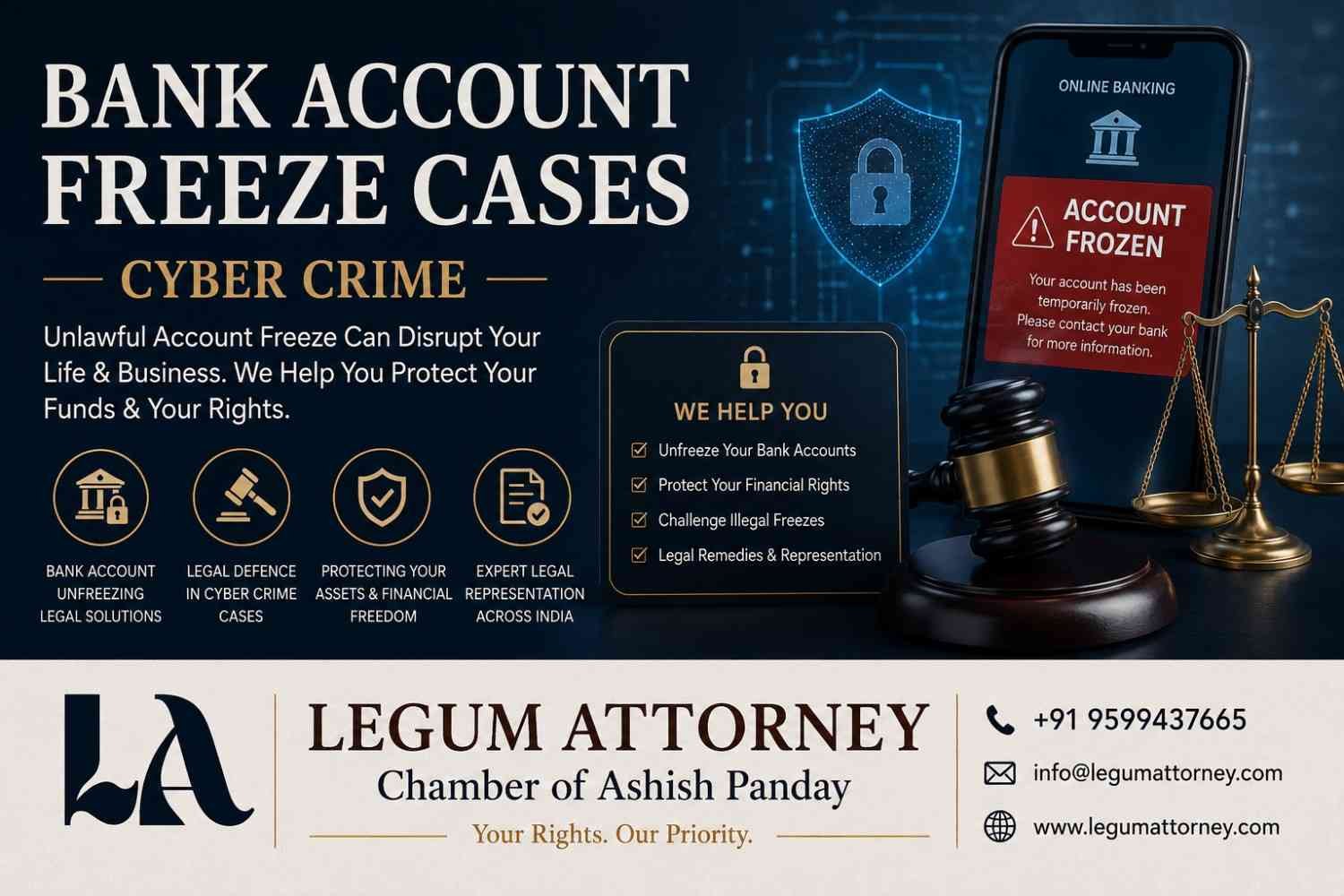 Bank Account Freeze Cases Advocate Delhi mumbai