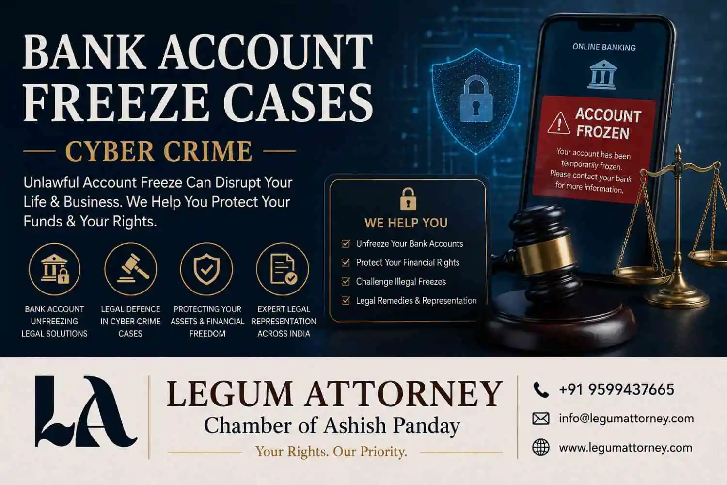 Bank Account Freeze Cases Advocate Delhi mumbai