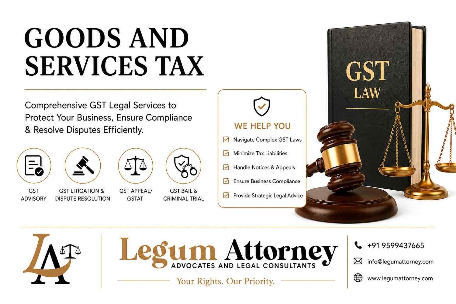 GST lawyer in Delhi NCR GST Noida DGGI and Mumbai for GST litigation, GSTAT appeals, GST bail and criminal trial.